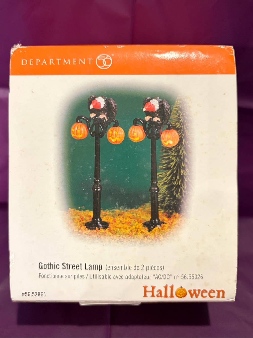 Department 56 Halloween Gothic Street Lamp Set of 2 RETIRED 56.52961